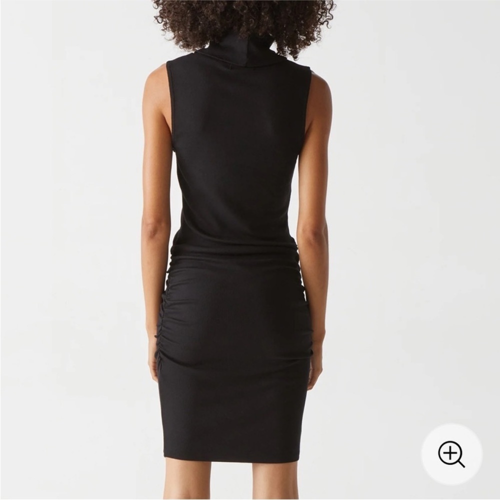 Michael Stars Macy Mock Neck Ribbed Dress XSP Date Night Minimalist LBD - Picture 3 of 14